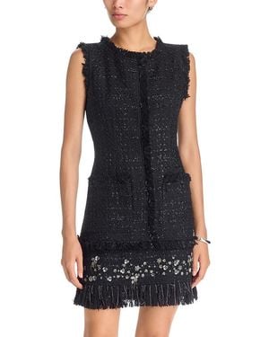Kobi Halperin Rives Beaded Fringe Trim Dress - Black