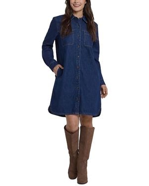 NYDJ Reese Denim Shirt Dress - Blue