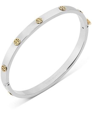 Tory Burch Thin Icon Bangle Bracelet - White