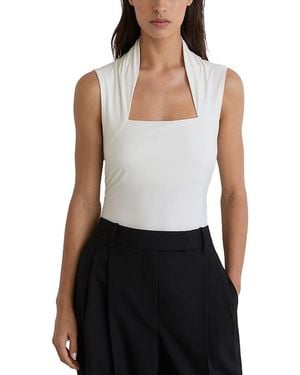Reiss Harri Square Neck Ruched Top - White