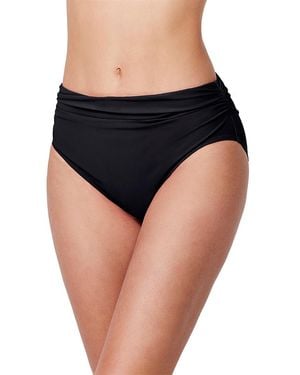 Gottex Mid Rise Shirred Bikini Bottom - Black