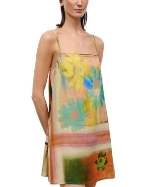 STAUD Laura Linen Dress in White | Lyst