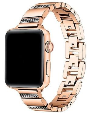 The Posh Tech Soleil Rhinestone + Stainless Steel Band For Apple Watch - Black