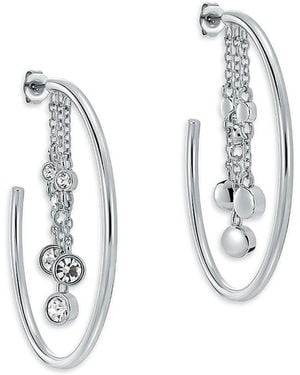 Ted Baker Cassidy Cascade Crystal Hoop Earrings, 1.7 Diameter - White