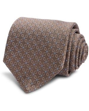 David Donahue Silk Classic Floral Tie - Brown