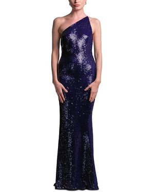BCBGMAXAZRIA Estelle One Shoulder Gown - Blue