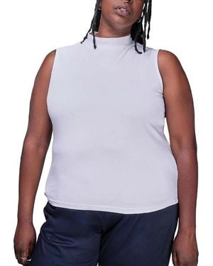 WILDFANG Plus The Everyday Mock Neck Tank Top - Purple
