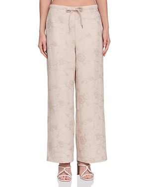 Bagatelle Embroidered Tie Front Pants - Pink