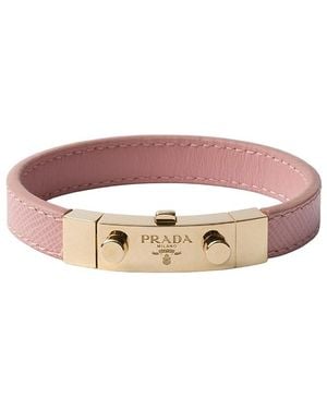 Prada Saffiano Leather Bracelet - Brown