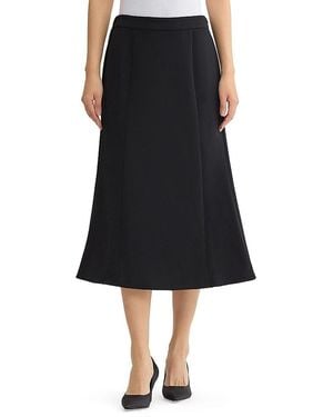 Ming Wang A Line Stretch Deco Crepe Maxi Skirt - Black