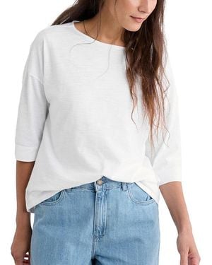 Seasalt Cornwall Tremayne Quay 3/4 Sleeve Jersey T-Shirt - White