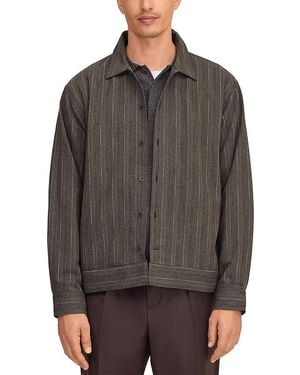 NN07 Reed Relaxed Yarn Dye Stripe Overshirt - Gray