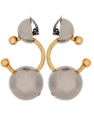 Balmain Piercing Mini Hoop Earrings - White