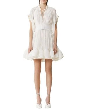 Lanvin Short Charmeuse Dress - White