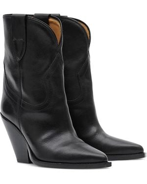 Isabel Marant Leyane Heeled Western Ankle Boots - Black