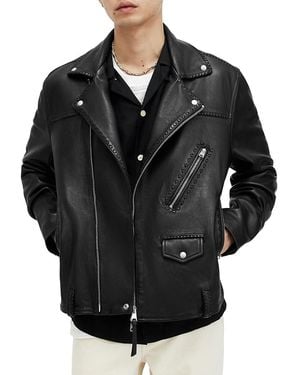 AllSaints Warner Leather Biker Jacket - Black