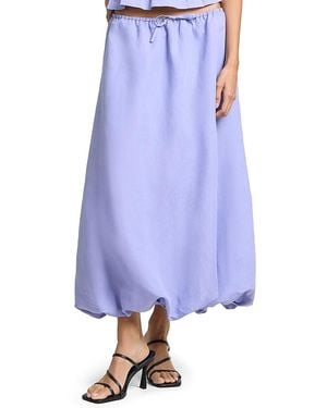 Onia Air Linen Bubble Maxi Skirt - Blue