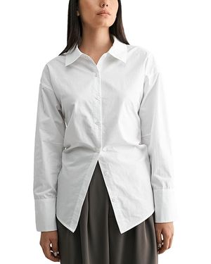Luvee Mable Back Tie Long Sleeve Shirt - Gray
