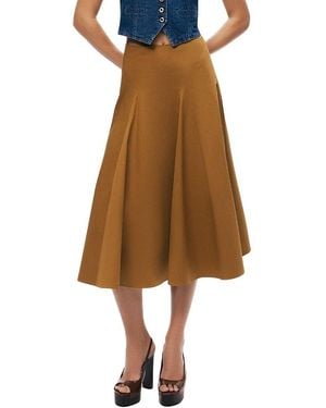 Nocturne Flared Midi Skirt - Natural