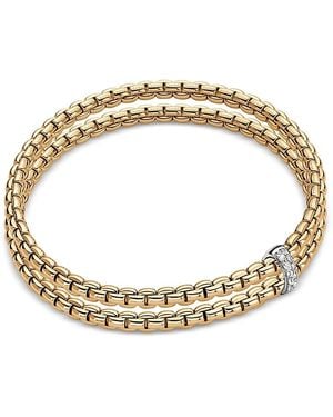 Fope 18K Eka Diamond Double Row Bangle Bracelet - Metallic