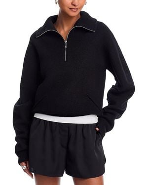 Helmut Lang Wool Half Zip Funnel Neck Sweater - Blue