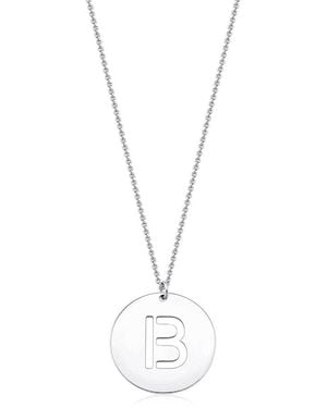 Oradina Sterling Say My Name Initial Pendant Necklace - White