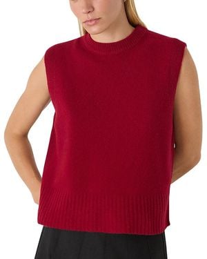 Whistles Wool Sleeveless Top - Red