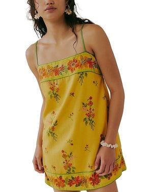 Free People Bali September Sun Mini Dress in Gray | Lyst