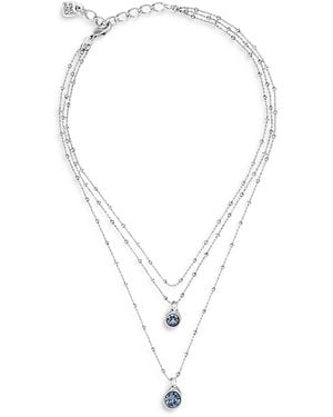 Uno De 50 Layered Crystal Necklace - White