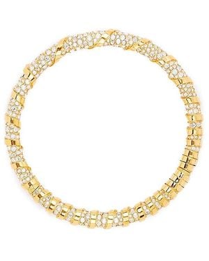 Lanvin Rhinestone Melodie Choker Necklace - Metallic