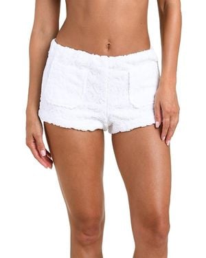 L'Agence Amiya Ornate Terry Hot Shorts Swim Cover-Up - White