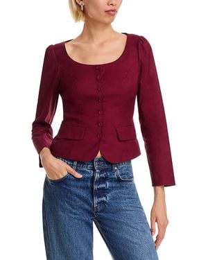 French Connection Inga Poplin Button Up Top - Red