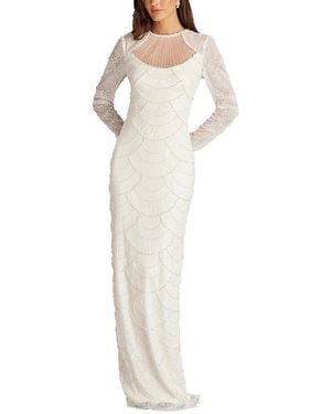 Tadashi Shoji Delmar Shell Embellished Gown - White