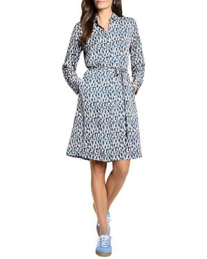 NIC+ZOE Devon Brushstrokes Print Dress - Blue