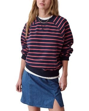 Marine Layer Cloud 9 Cotton Blend Fleece Reversible Sweatshirt - Purple