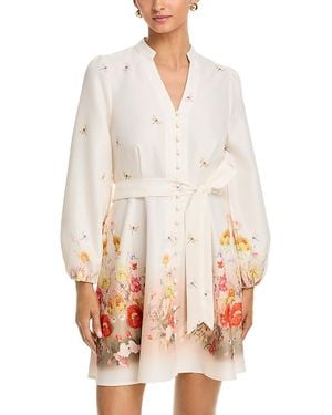 Nancy Yang Floral Button Front Dress - White