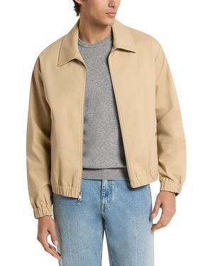 Michael Kors Cotton Linen Zip Blouson Jacket - Blue
