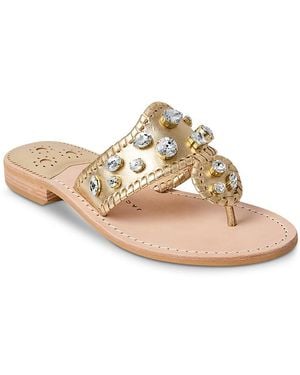 Jack Rogers Jacks Flat Embellished Sandals - Natural