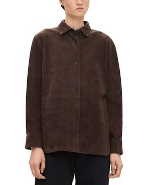 Theory Suede Shirt Jacket - Brown