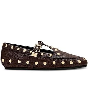 Ganni Mary Jenny Stud Moccasins - Black