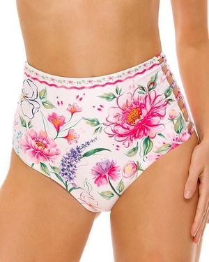 Agua Bendita Juls Chroma Floral High Waisted Bottom - Purple