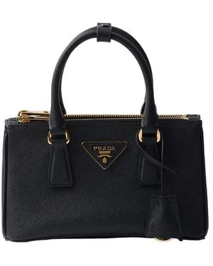 Prada Galleria Mini Saffiano Leather Bag - Black