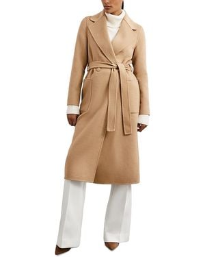 Reiss Lucia Wool-Blend Double Breasted Blindseam Coat - Natural