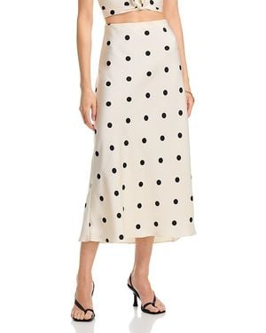 Bardot Phoebe Satin Midi Skirt - Natural