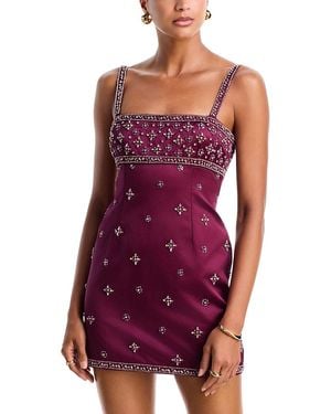 LoveShackFancy Casslouie Embellished Mini Dress - Purple