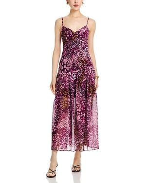 Aqua Printed Maxi Dress - Purple