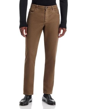 Canali Regular Fit Five Pocket Pants - Natural