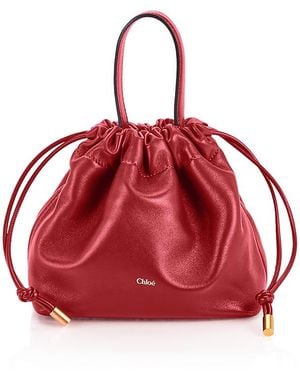 Chloé Marcie Mini Leather Crossbody - Red