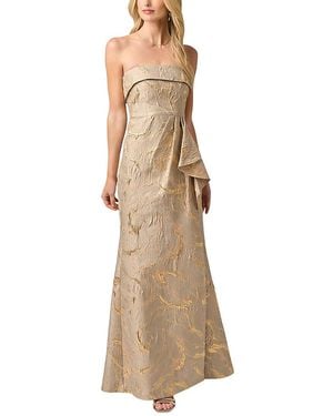Adrianna Papell Strapless Jacquard Mermaid Gown - Natural