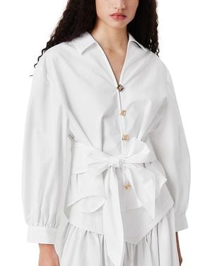 Tresser Popeline Tie Waist Blouse - White